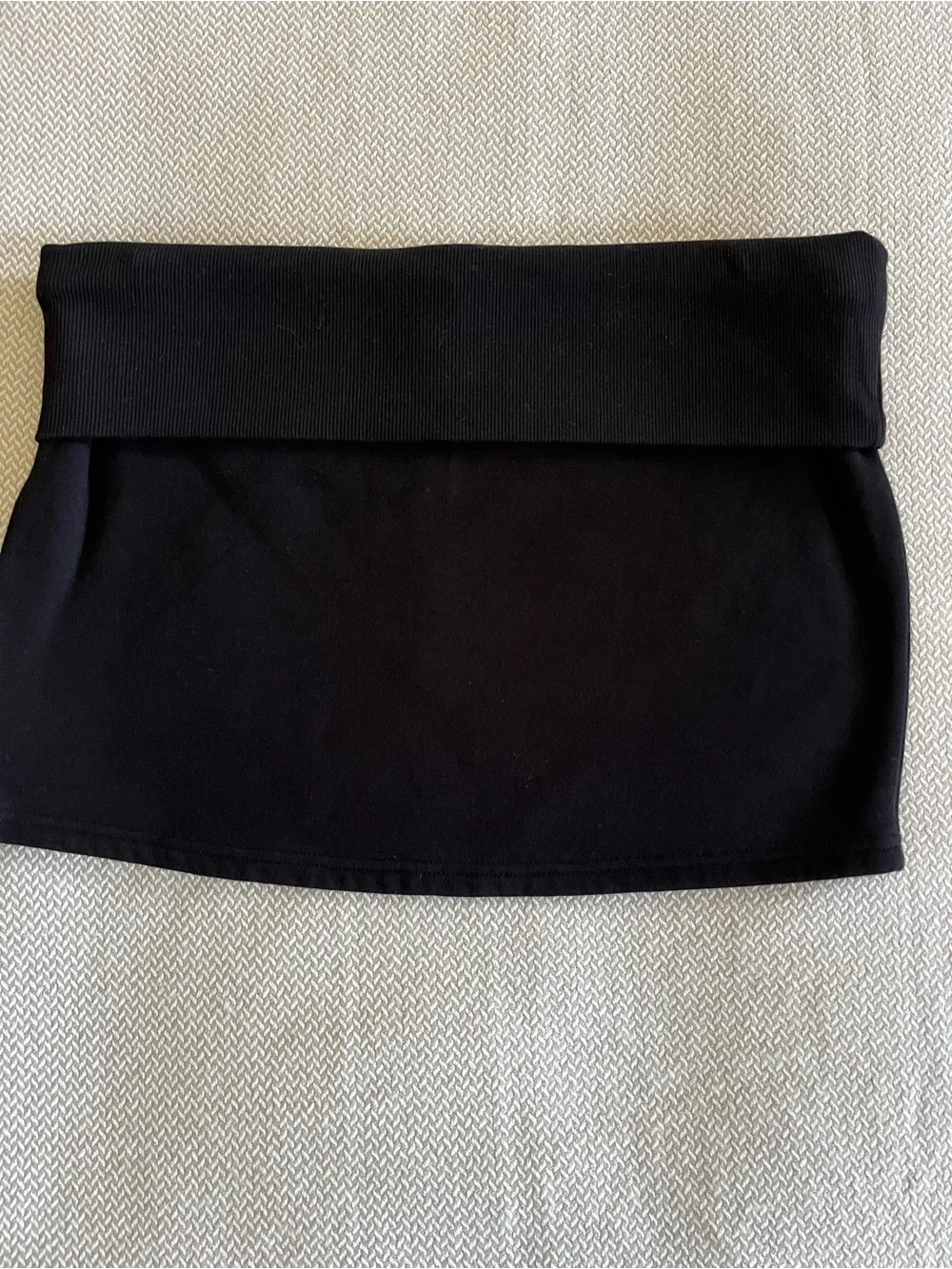 NWT Skims Black Ribbed Foldover Mini Skirt Size Medium